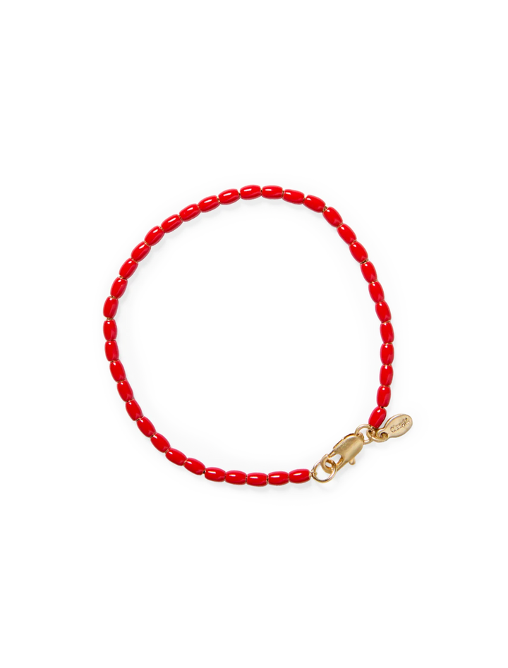 enamel barrel chain bracelet in poppy