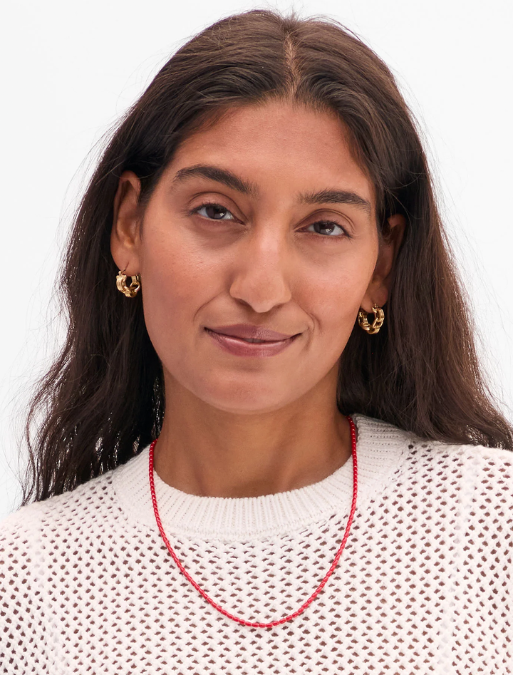 18" enamel barrel chain necklace in poppy