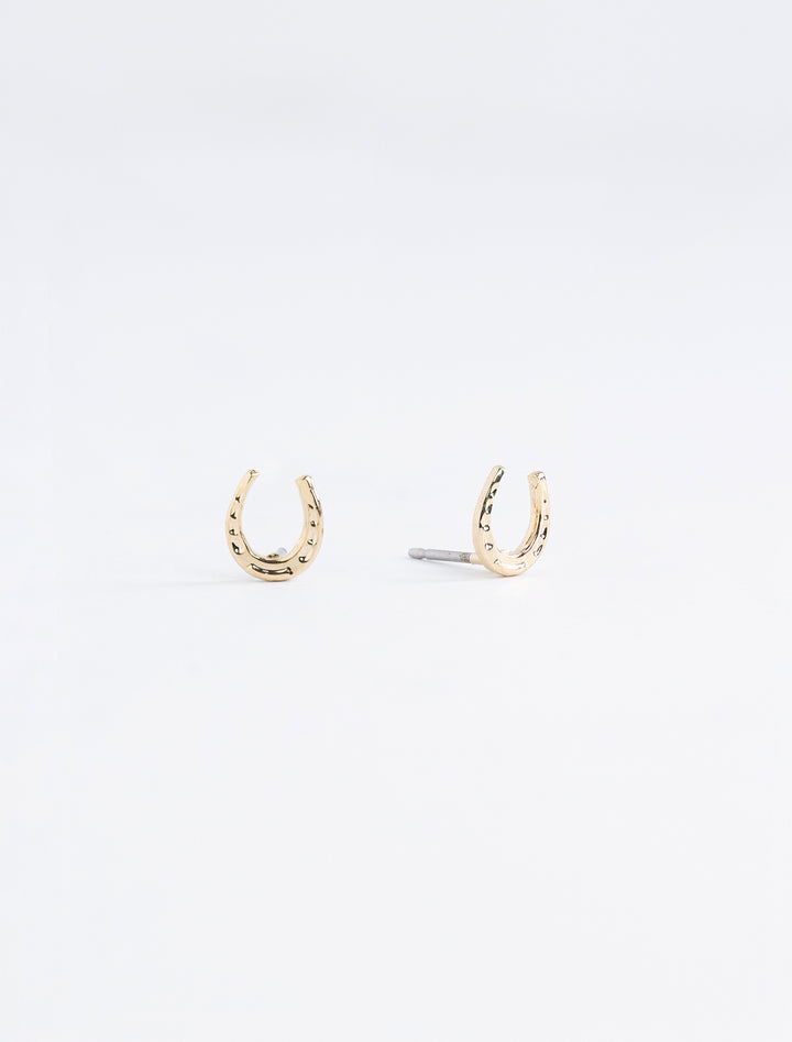 gold horseshoe studs