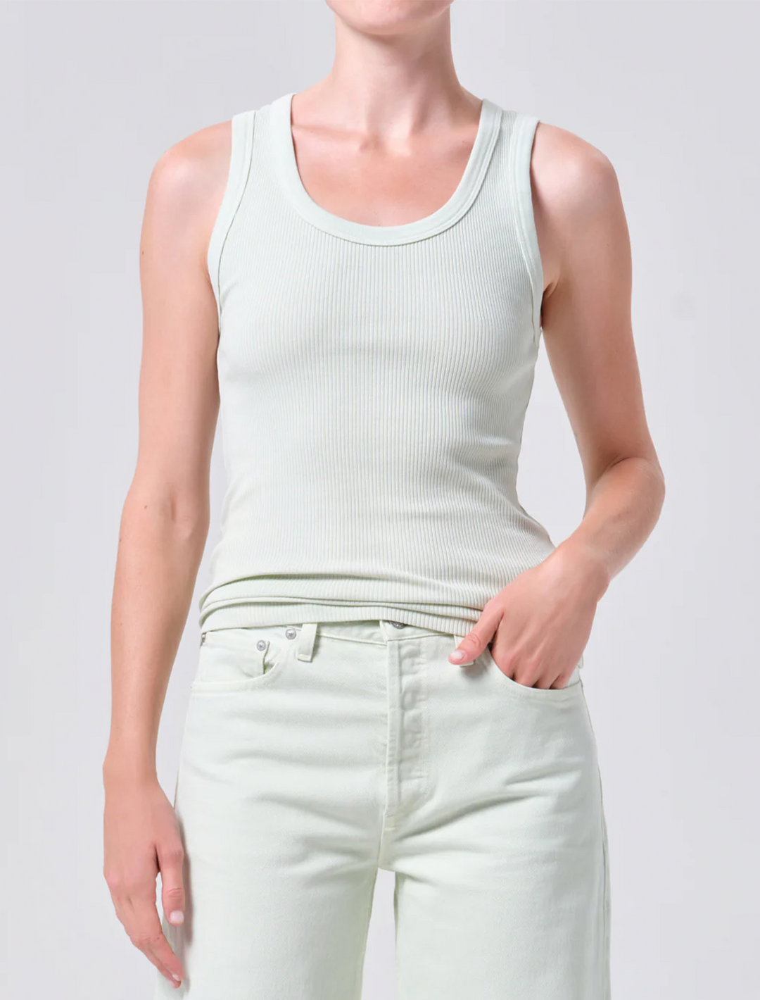 poppy tank in mint cream