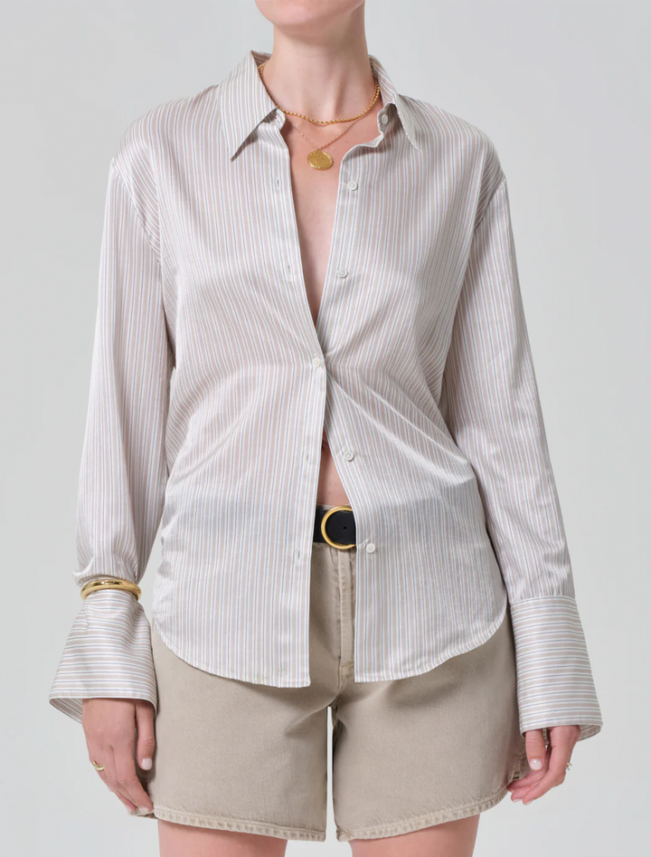 camilia shirt in sandstone stripe