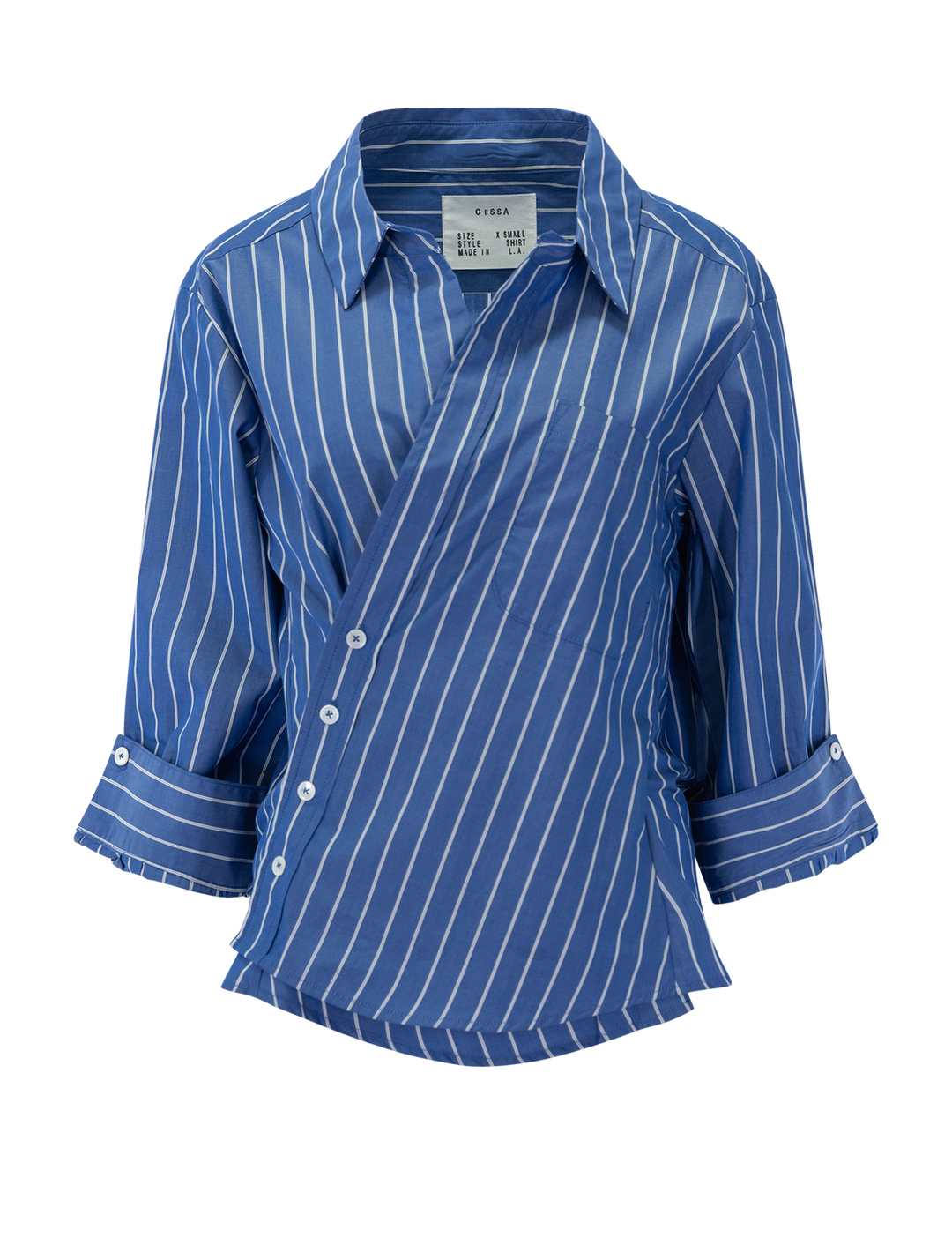 front view of the overshirt in keswick stripe