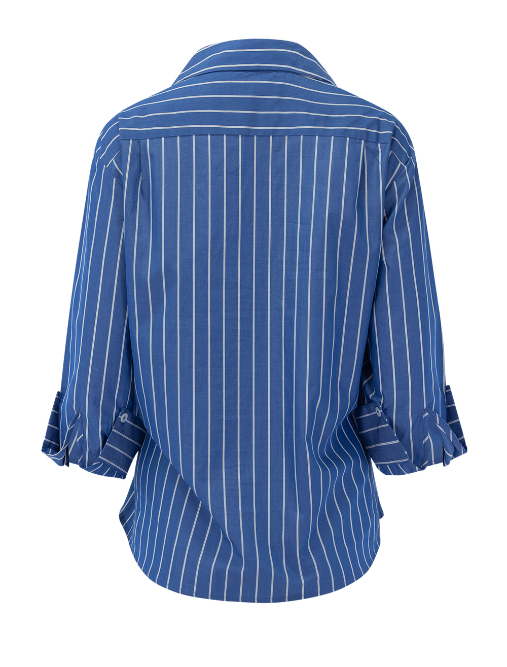 back view of the overshirt in keswick stripe
