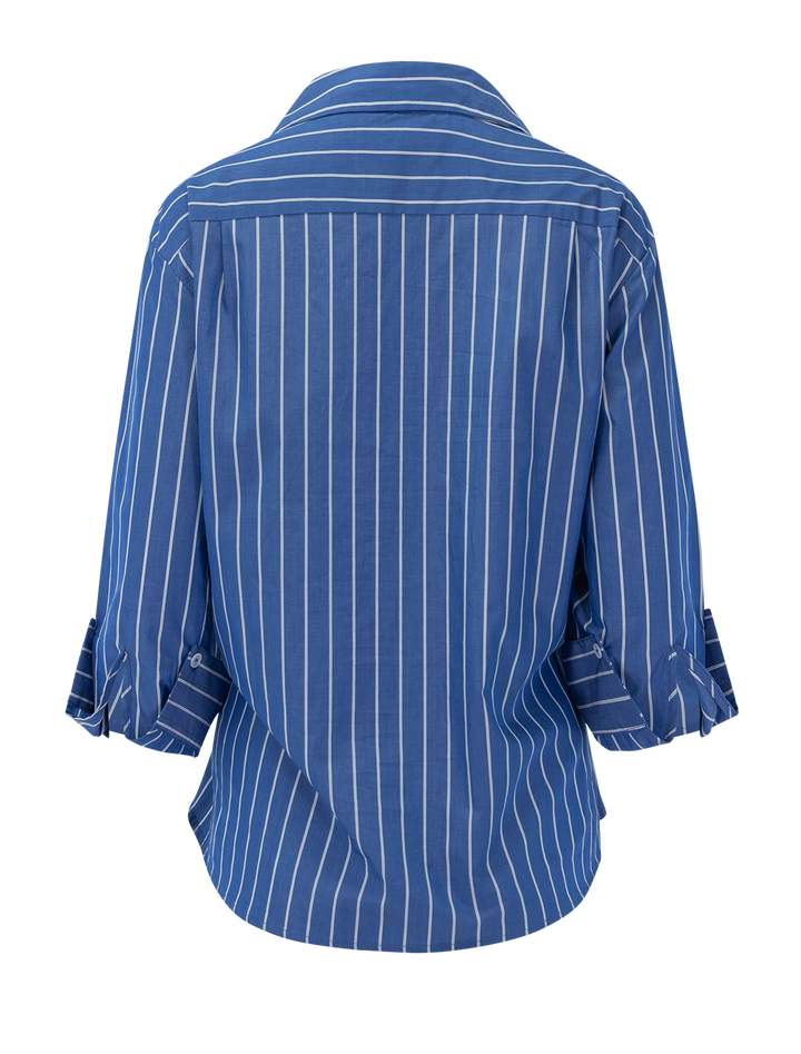 back view of the overshirt in keswick stripe