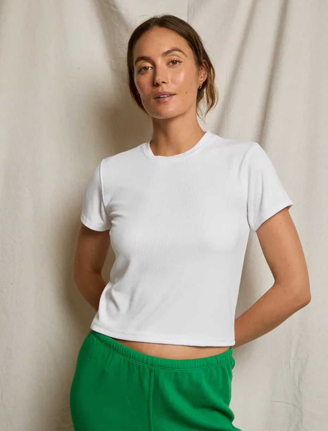 fitz rib tee in white