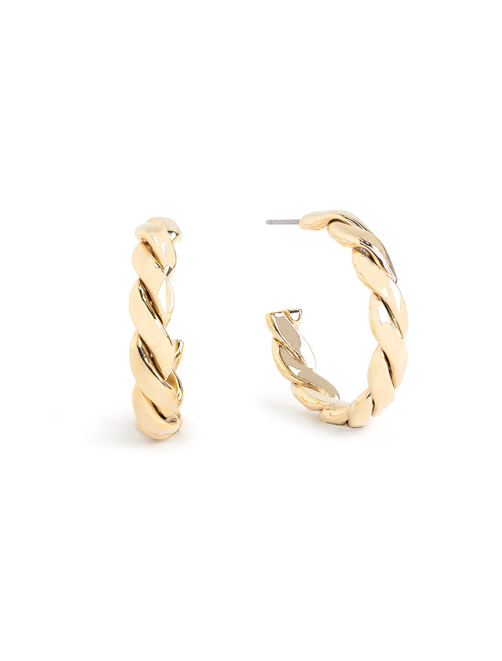 twist hoops in gold