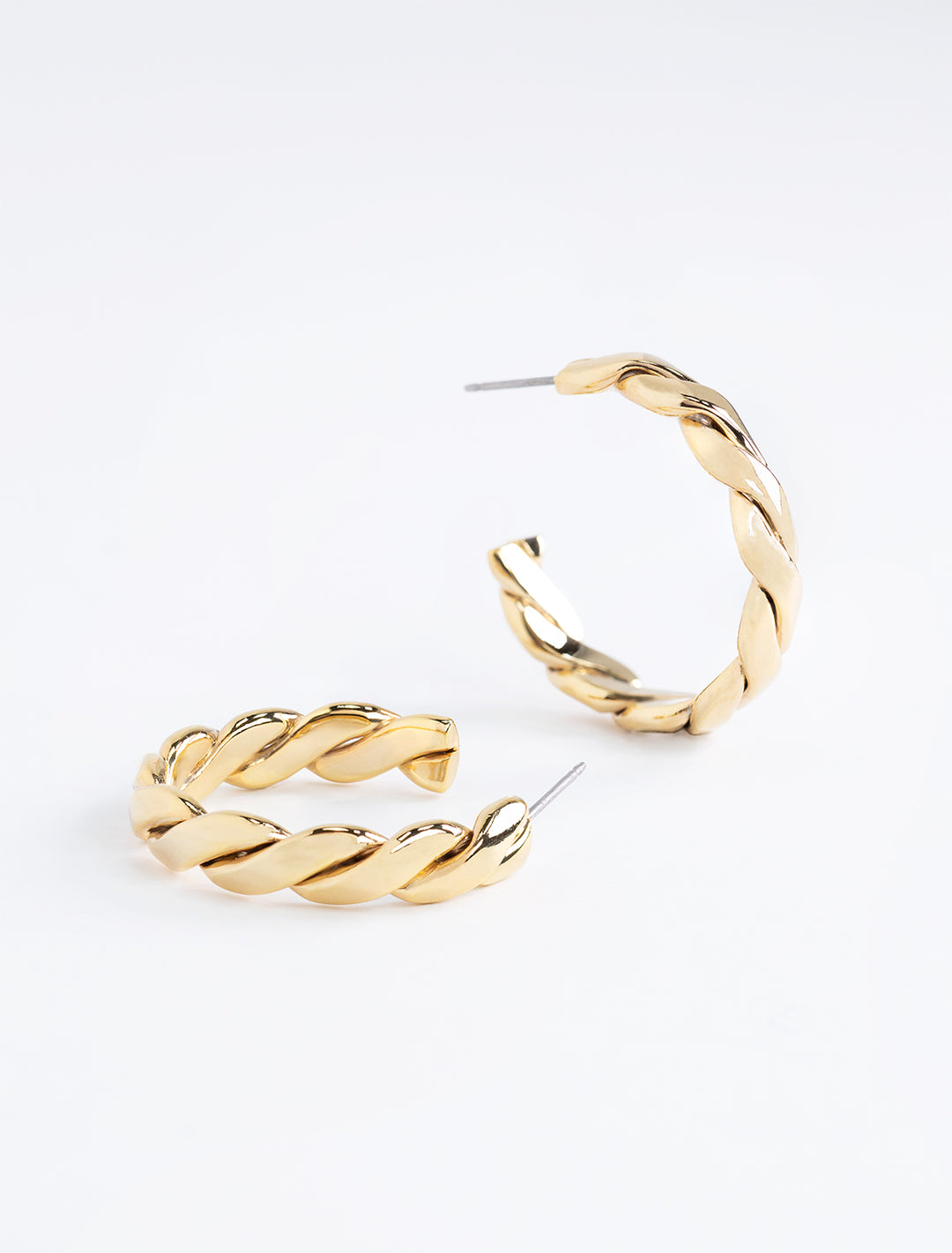 twist hoops in gold