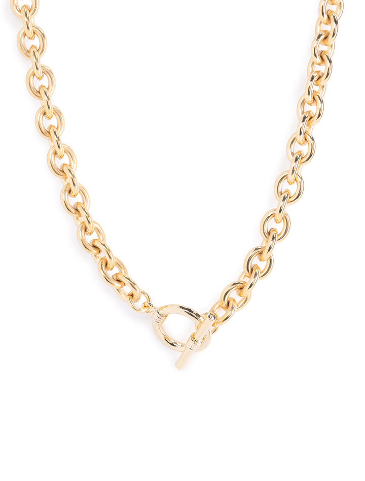 cable chain toggle necklace in gold