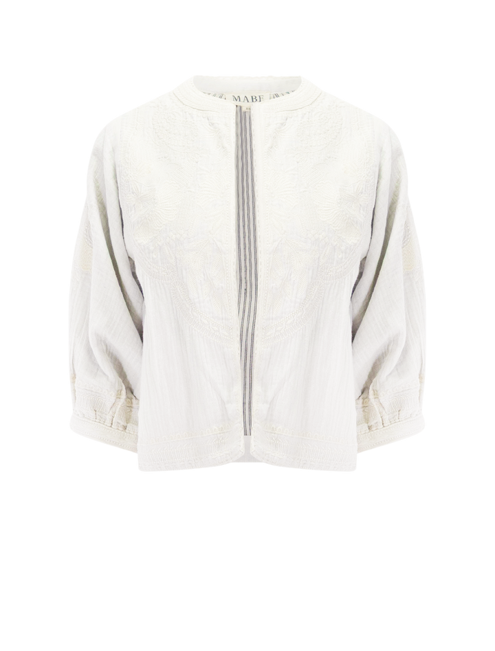 averi embroidered jacket in ivory
