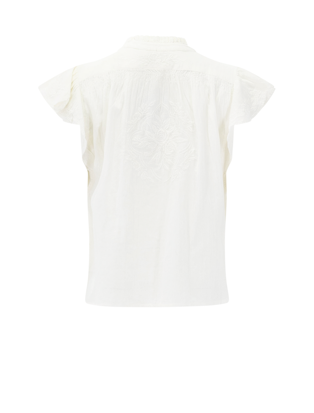 lilia embroidered top in ecru