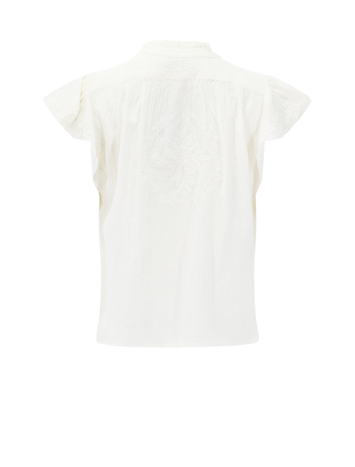 lilia embroidered top in ecru