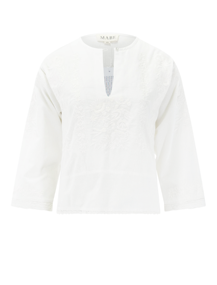 rosa embroidered top in ivory
