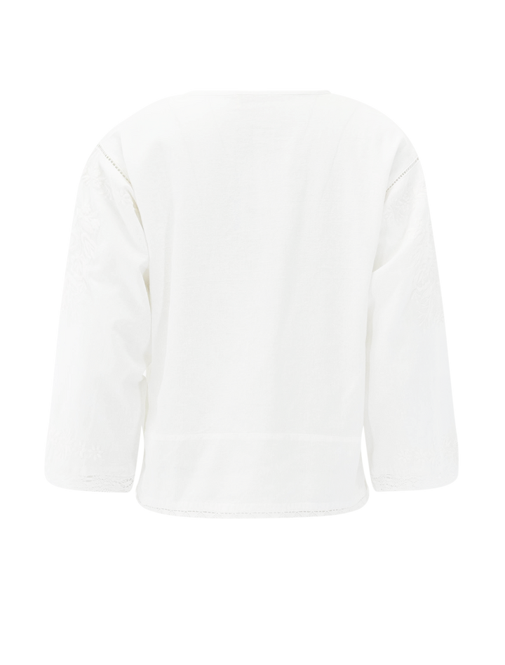 rosa embroidered top in ivory