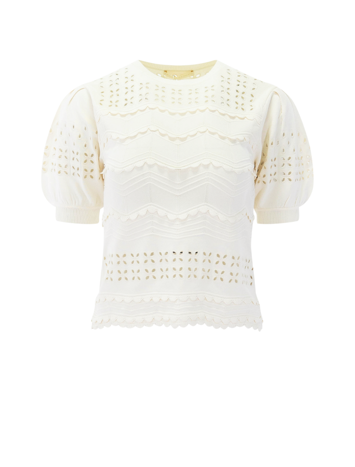 marcelena eyelet top in cowrie