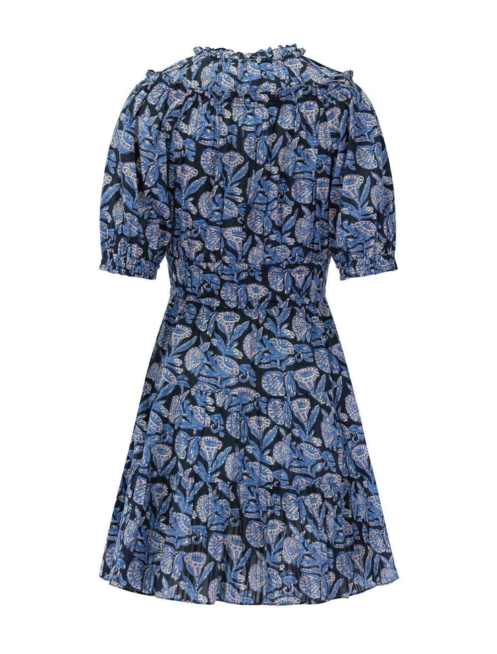 Back view of Ulla Johnson's soffia mini dress in zinnia.