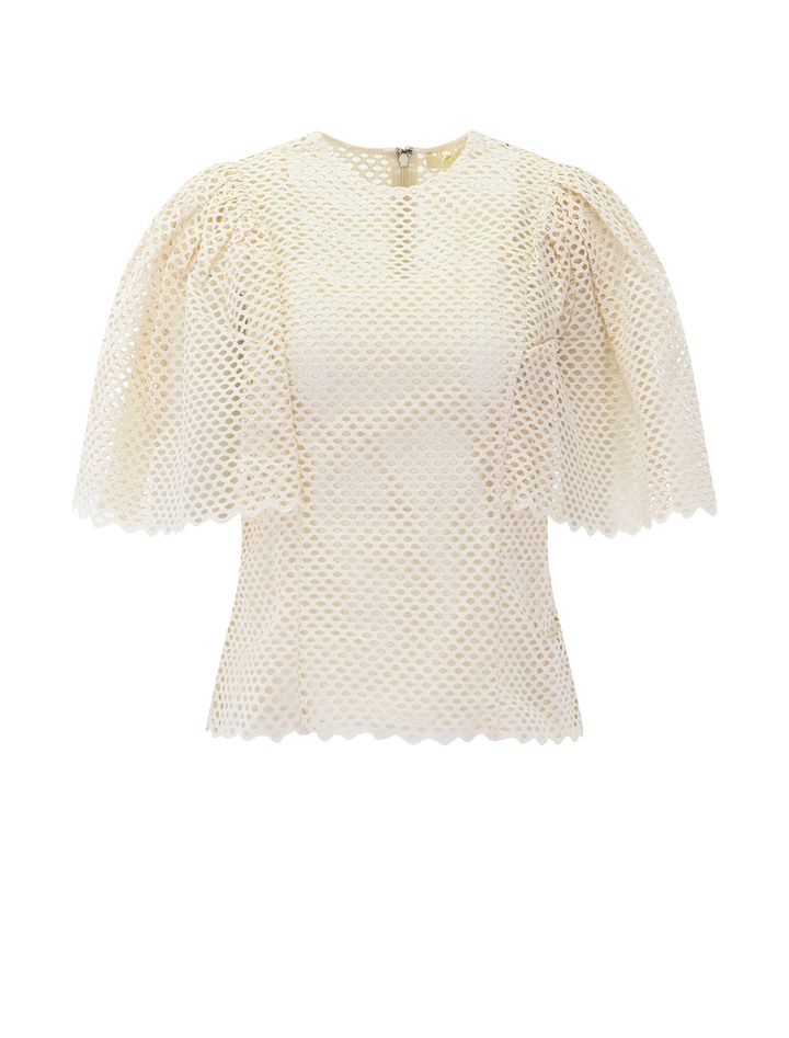 hera eyelet top in cowrie