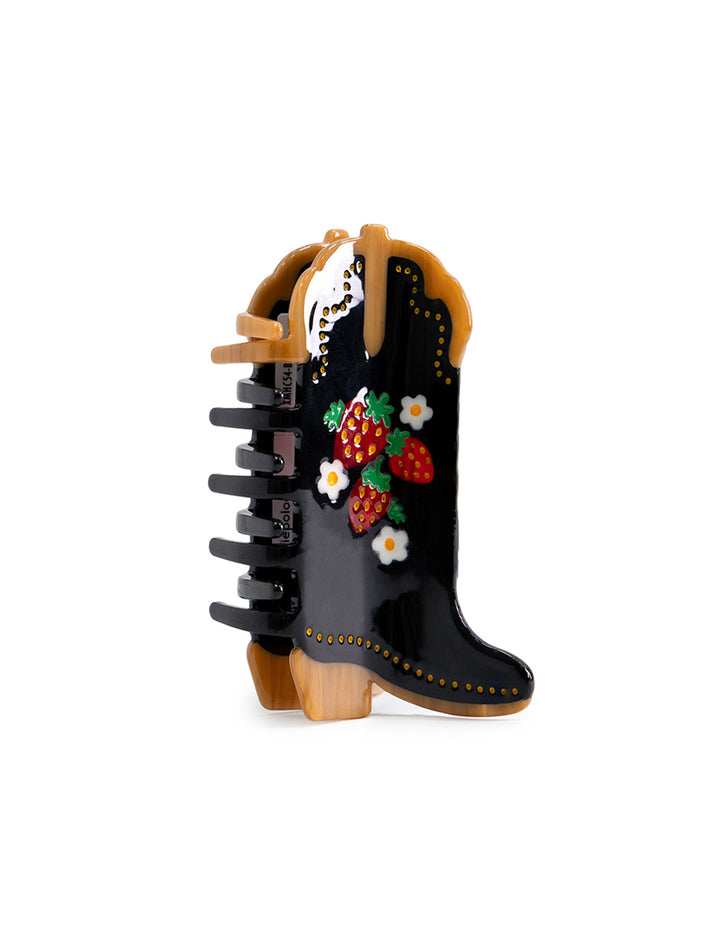 strawberry cowgirl boot hairclip