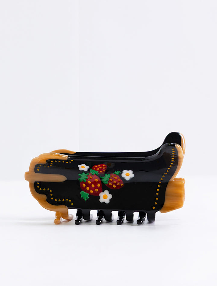 strawberry cowgirl boot hairclip