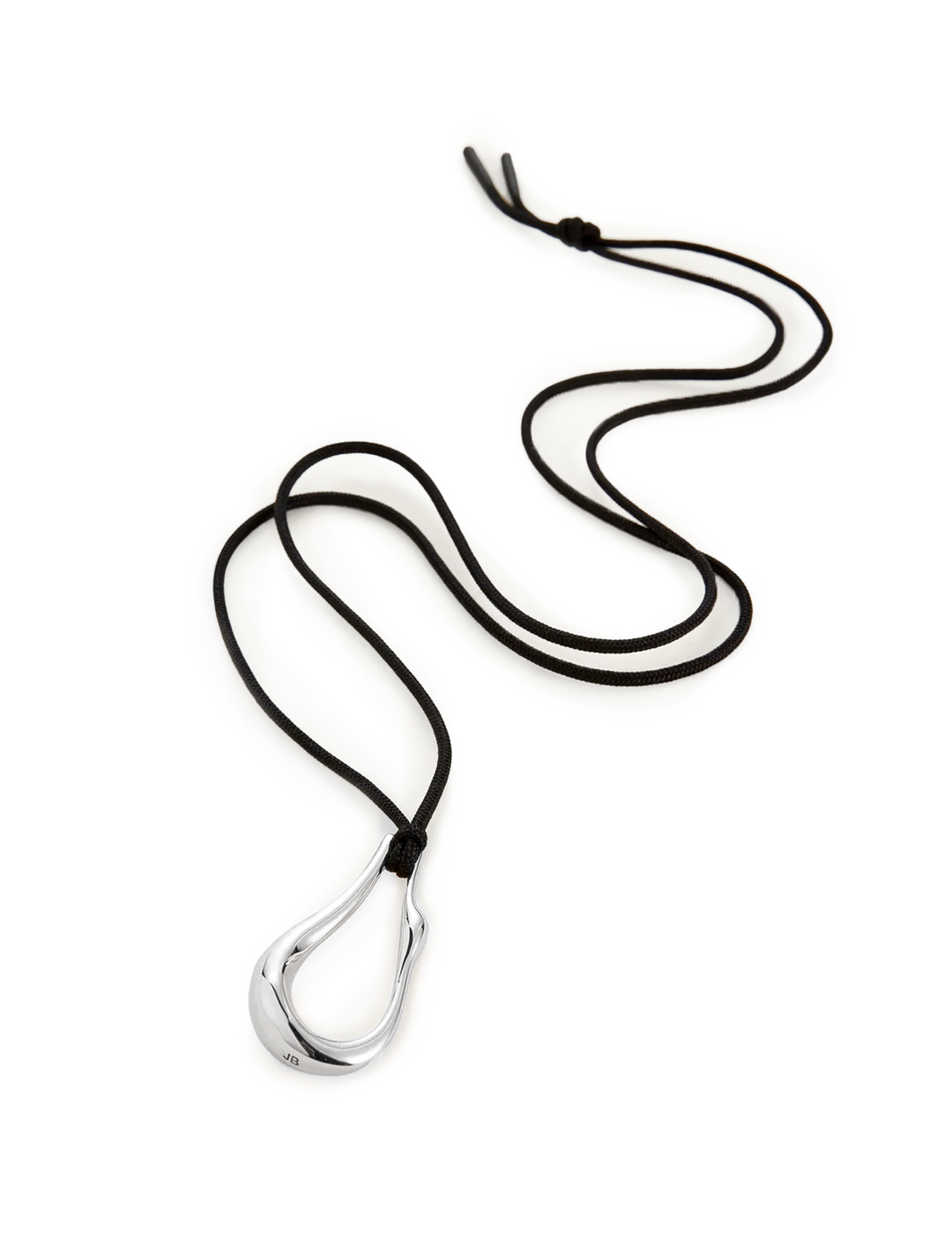 egret rope necklace in silver