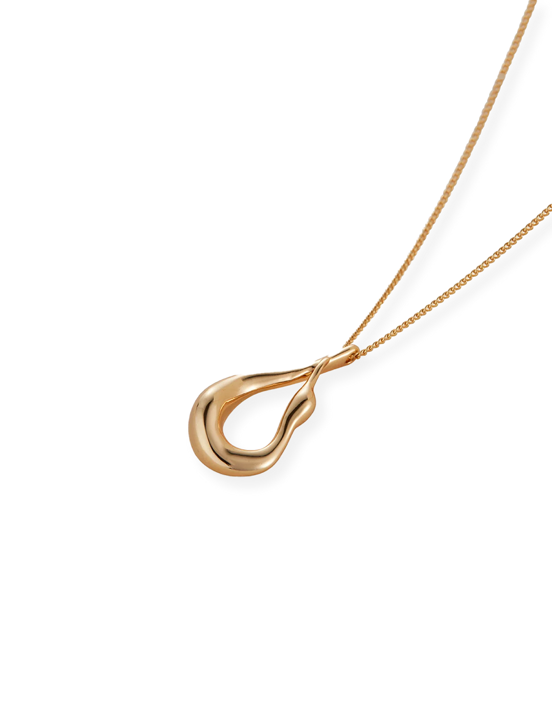 mini egret pendant necklace in gold