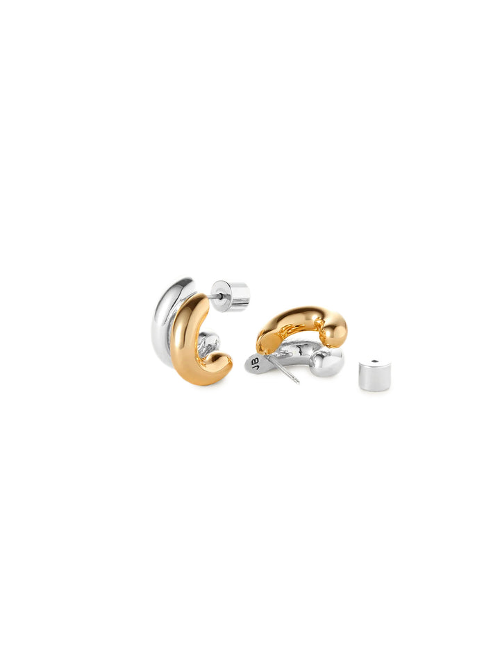 mini florence earrings in two tone