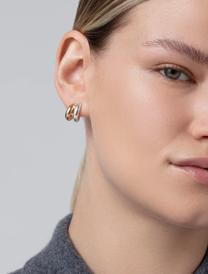 mini florence earrings in two tone