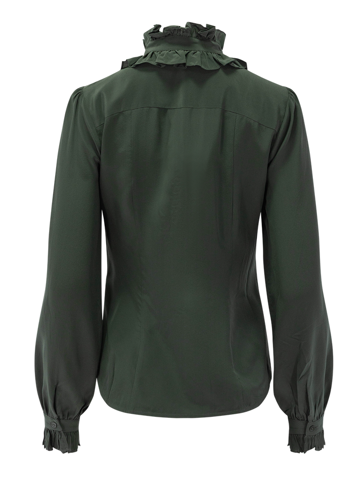 catroux silk blouse in cypress