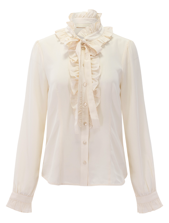 catroux silk blouse in pearl