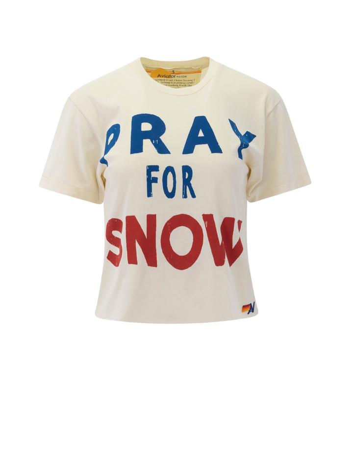pray for snow boyfriend tee in vintage white