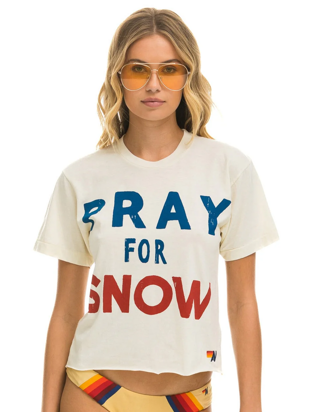pray for snow boyfriend tee in vintage white