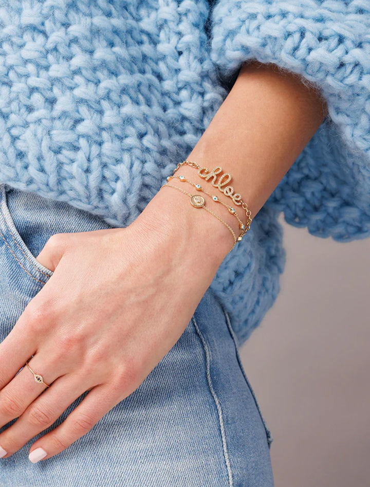 small marquise coin bracelet