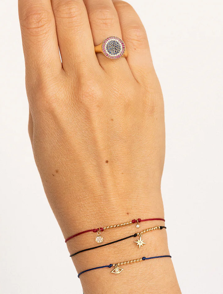 single stone starburst cord bracelet