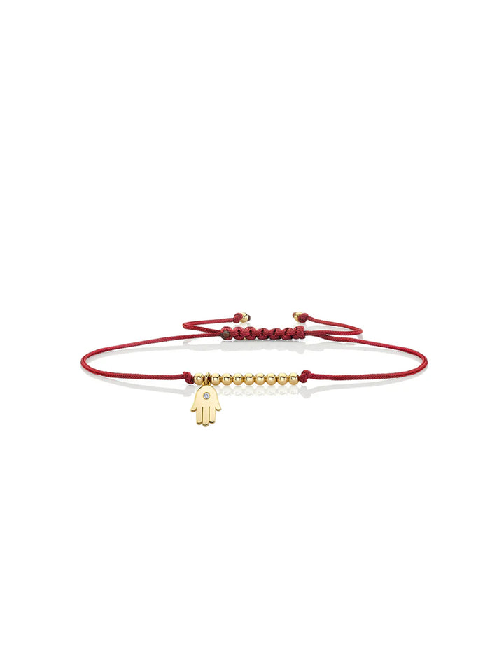 single stone hamsa cord bracelet