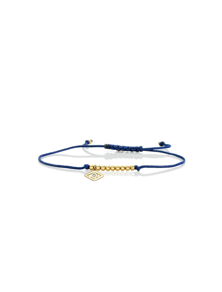 single stone evil eye cord bracelet