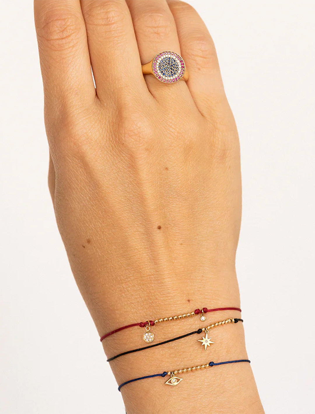 single stone evil eye cord bracelet