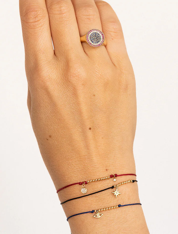 single stone evil eye cord bracelet