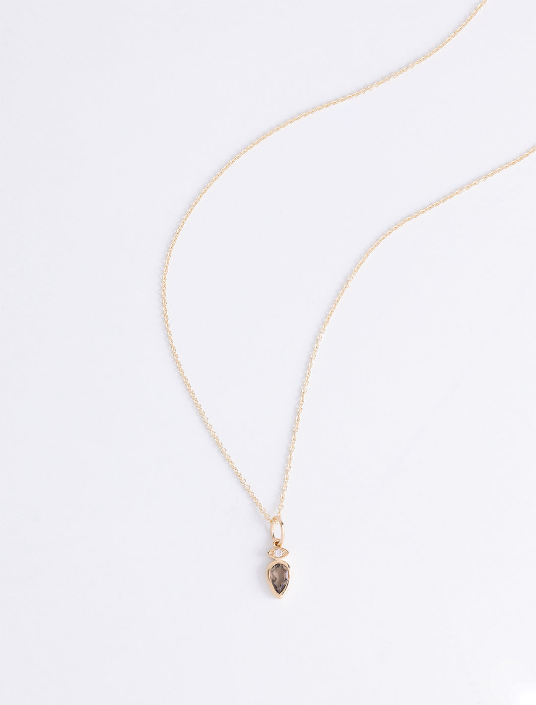 pear cut marquise charm on tiffany chain