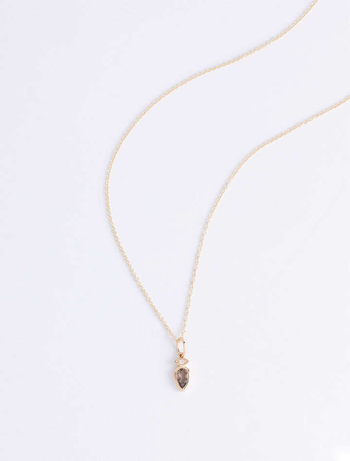 pear cut marquise charm on tiffany chain