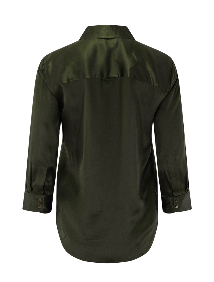 dani 3/4 sleeve blouse in deep olive