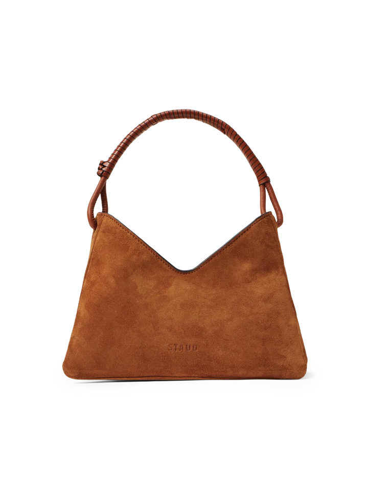 valerie shoulder bag in tan suede