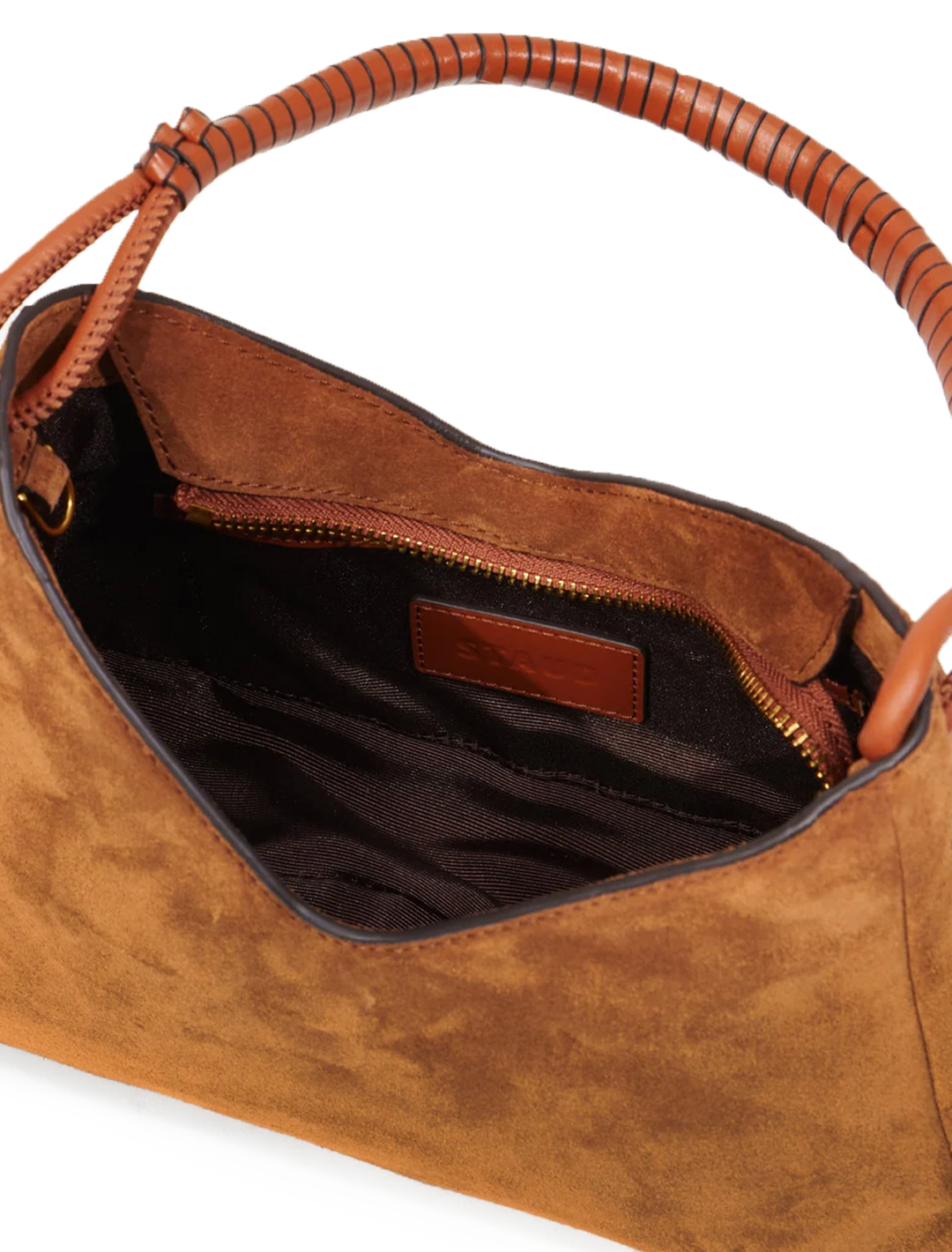 valerie shoulder bag in tan suede