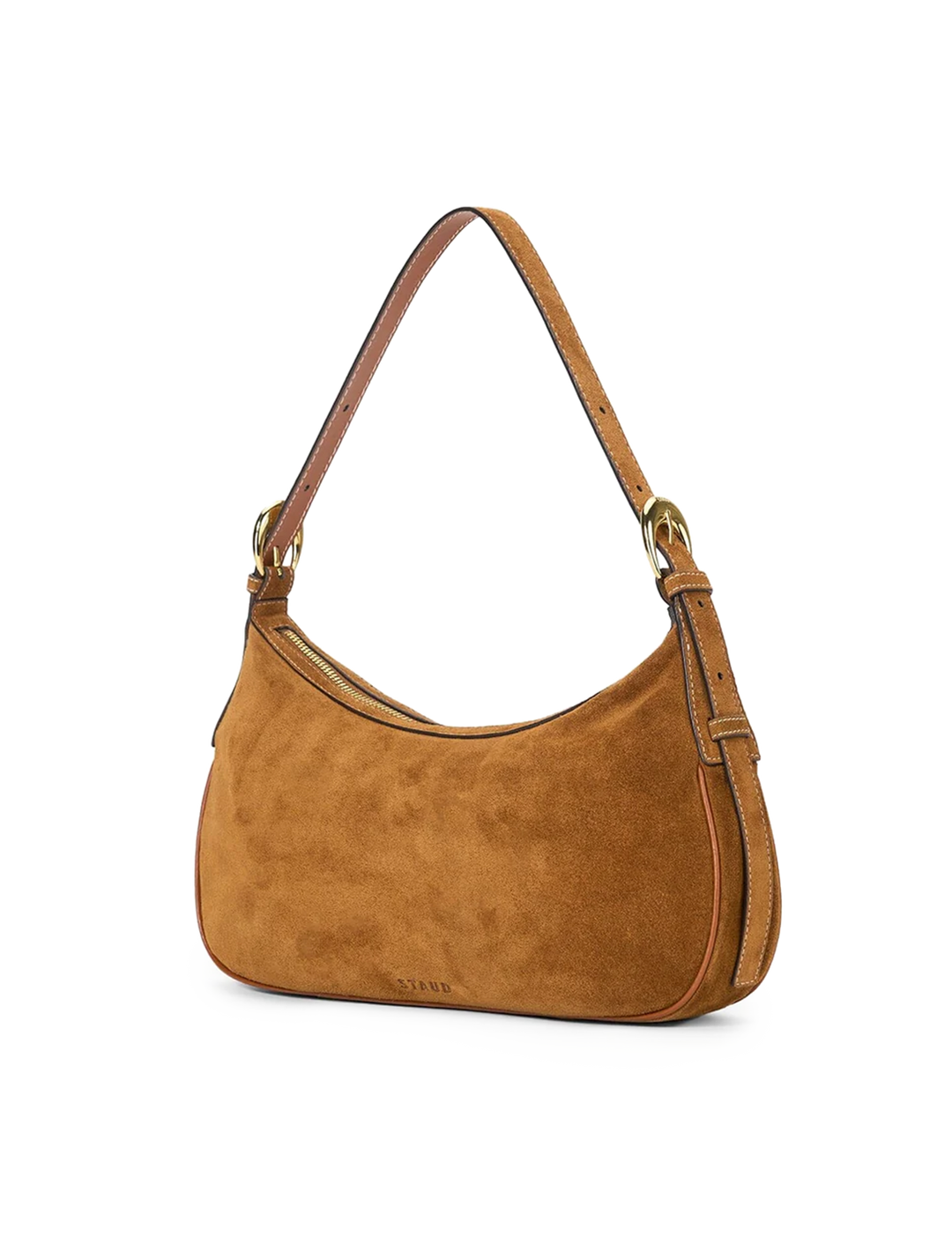 pine shoulder bag in tan suede