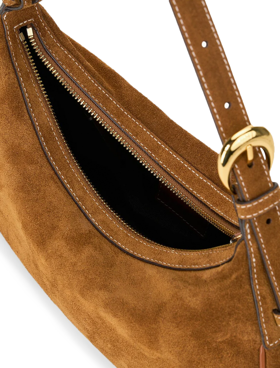 pine shoulder bag in tan suede