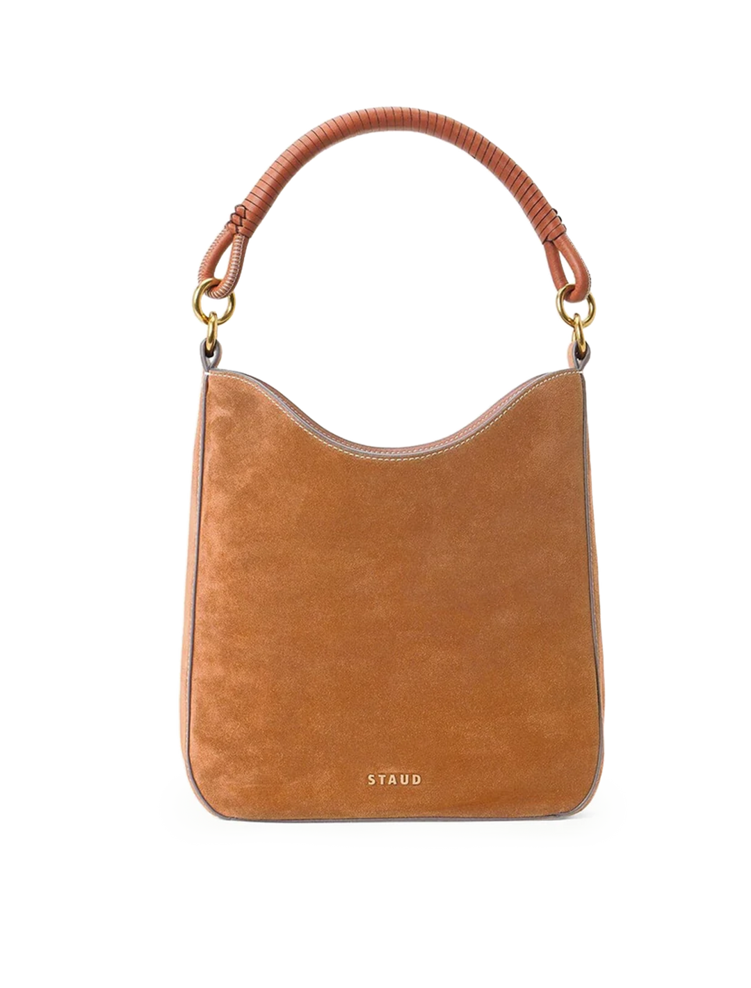 mel shoulder bag in tan suede