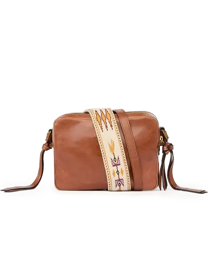 wardy camera bag in cognac