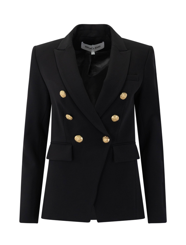 miller dickey jacket in black with gold buttons