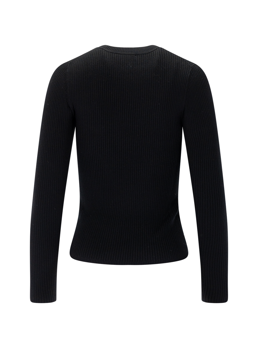black crewneck ribbed sweater