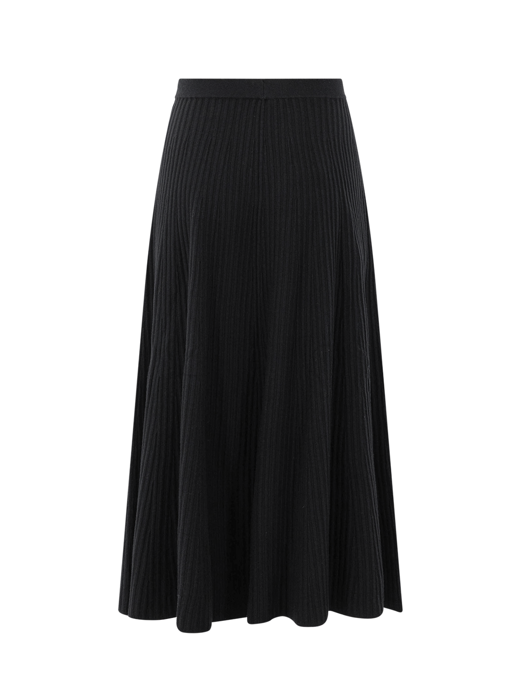 flared knit skirt in black