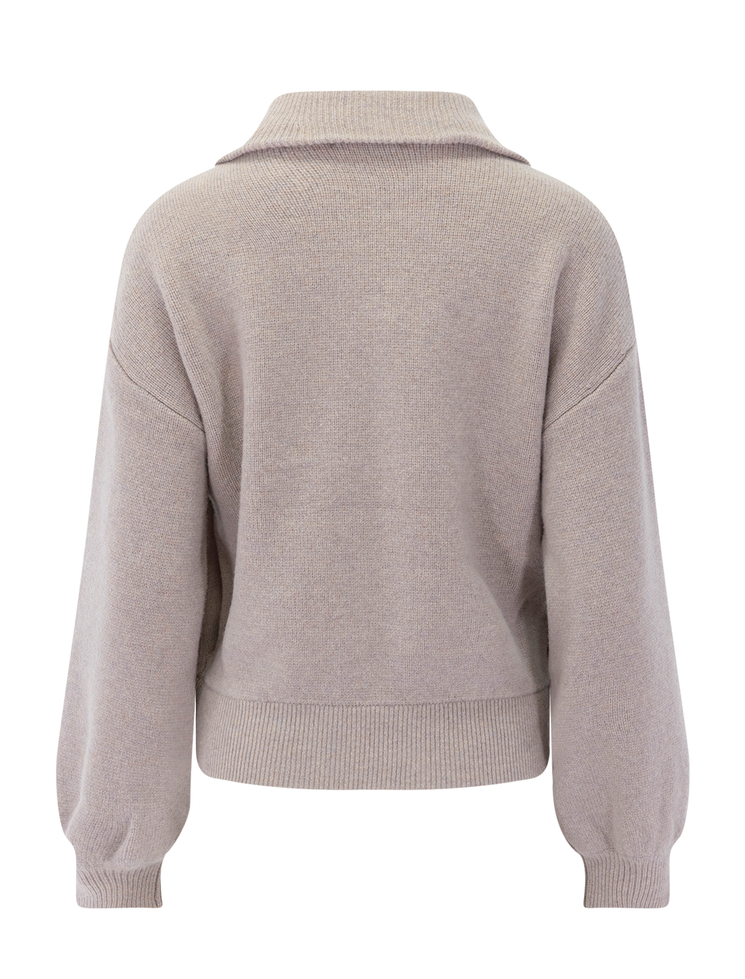 felted knit zip polo cardigan in quartz