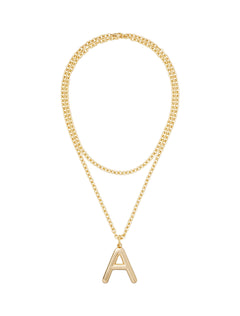 the big puffy initial necklace | A
